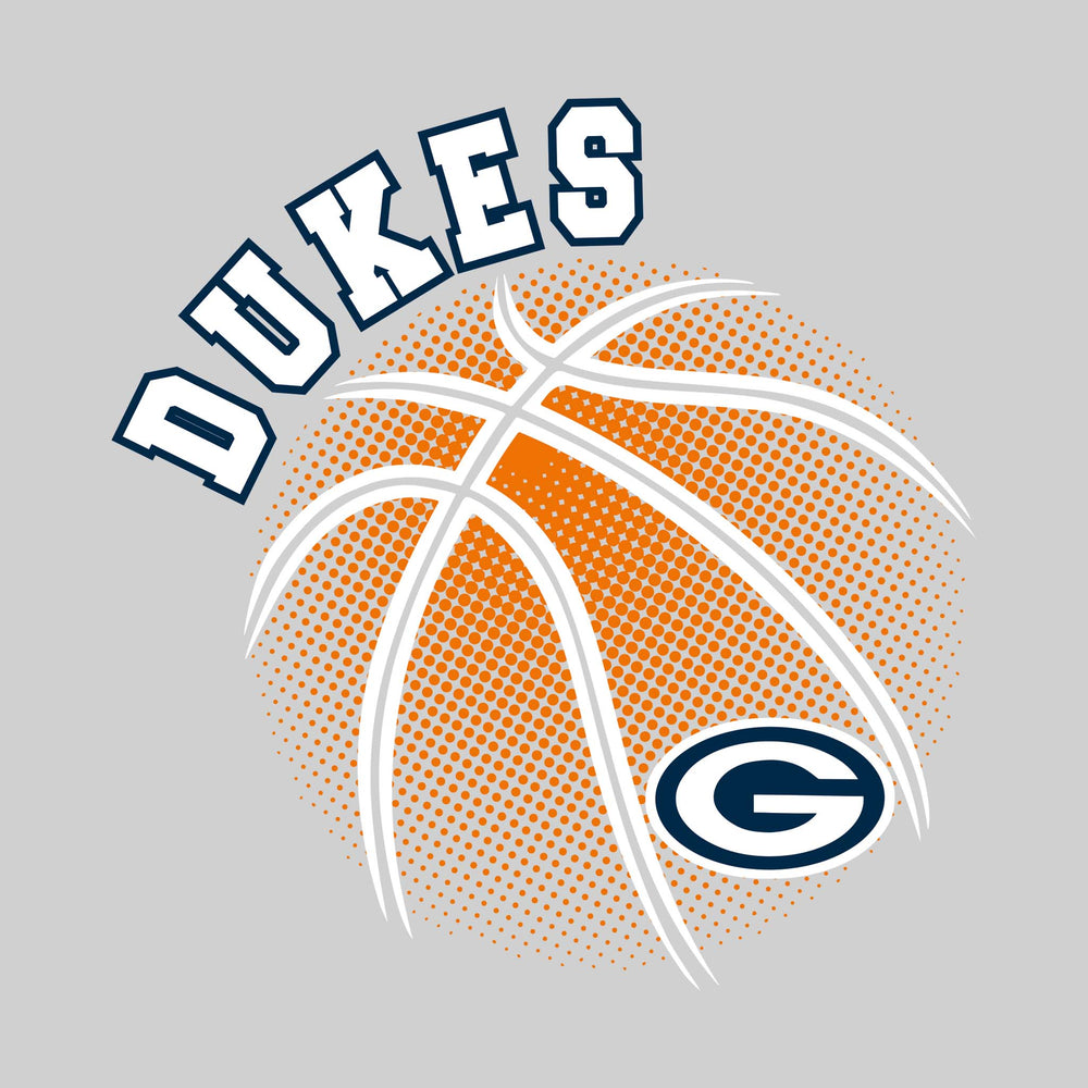 Garber Dukes - Basketball - Halftone Basketball with Mascot