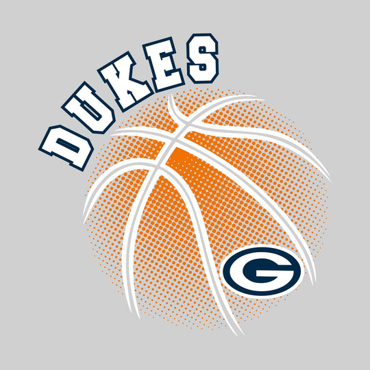 Garber Dukes - Basketball - Halftone Basketball with Mascot