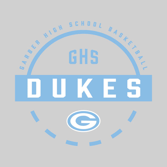 Garber Dukes - Basketball - Mascot Name with Free Throw Circle