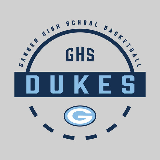 Garber Dukes - Basketball - Mascot Name with Free Throw Circle