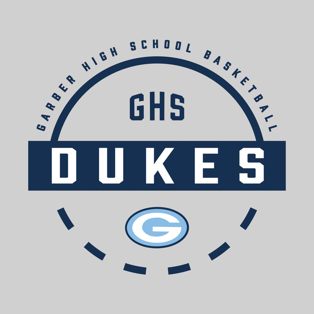 Garber Dukes - Basketball - Mascot Name with Free Throw Circle