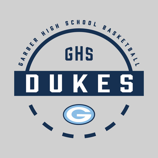Garber Dukes - Basketball - Mascot Name with Free Throw Circle