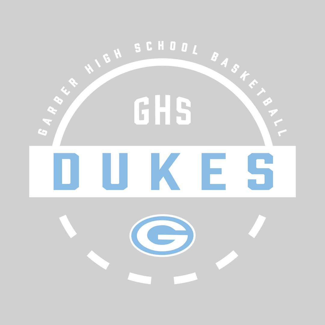 Garber Dukes - Basketball - Mascot Name with Free Throw Circle