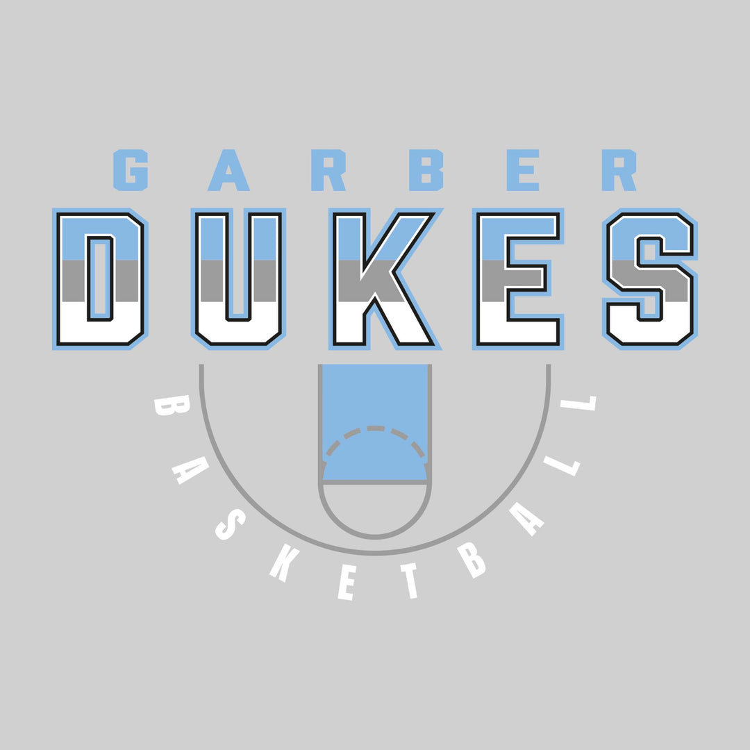 Garber Dukes - Basketball - Tri-Color Dukes with Court Lines