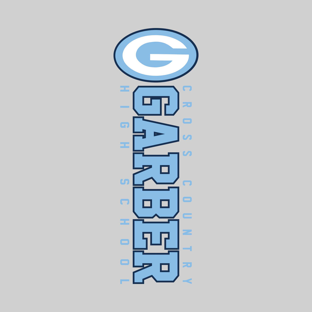 Garber Dukes - Cross Country - Vertical School Name with Upper Mascot