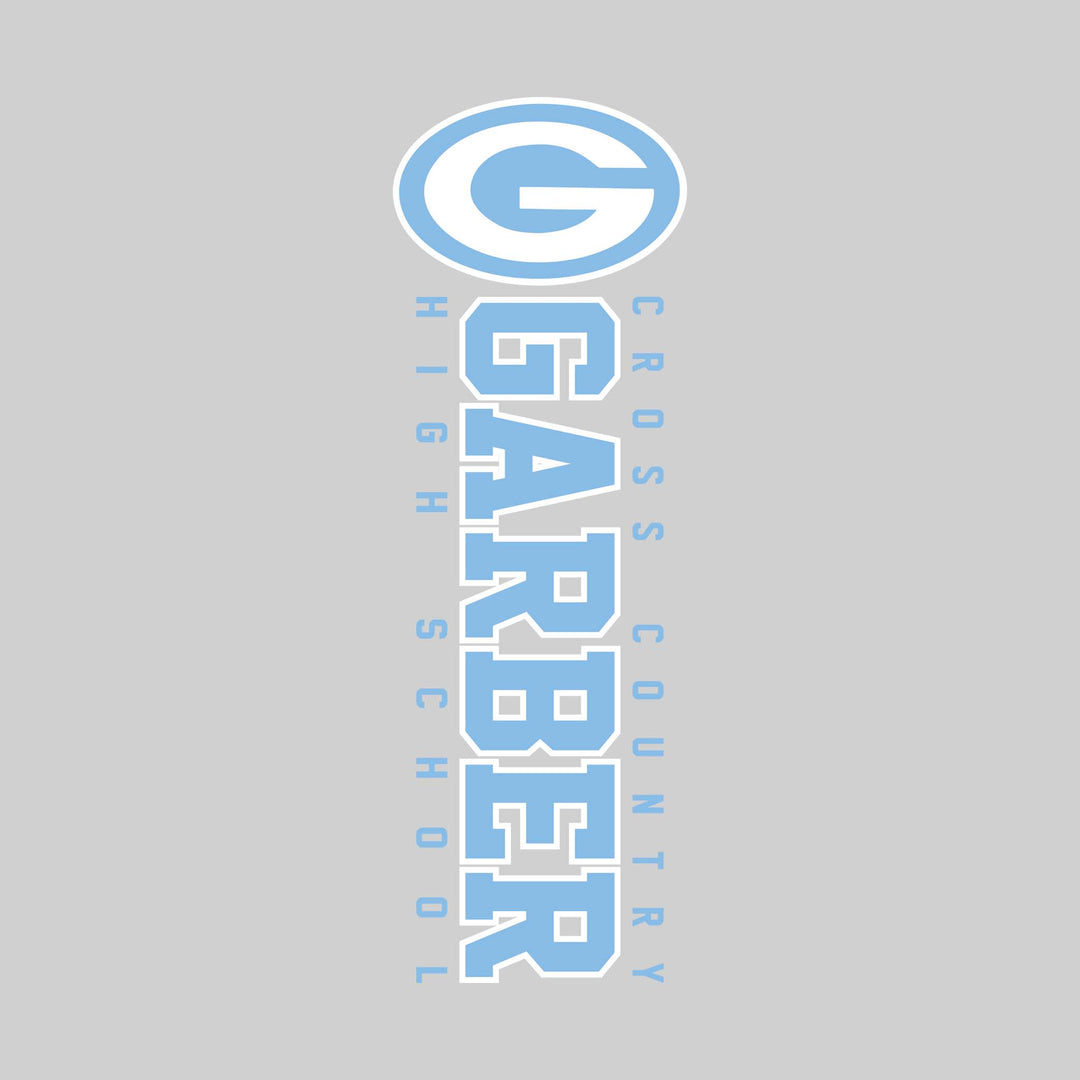 Garber Dukes - Cross Country - Vertical School Name with Upper Mascot