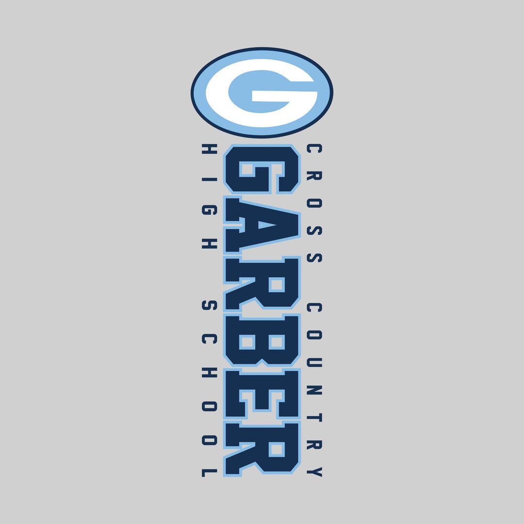 Garber Dukes - Cross Country - Vertical School Name with Upper Mascot