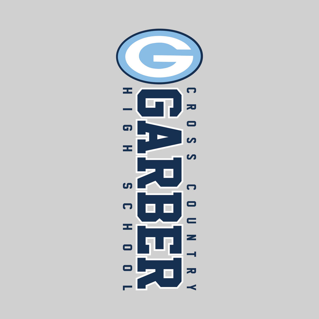 Garber Dukes - Cross Country - Vertical School Name with Upper Mascot