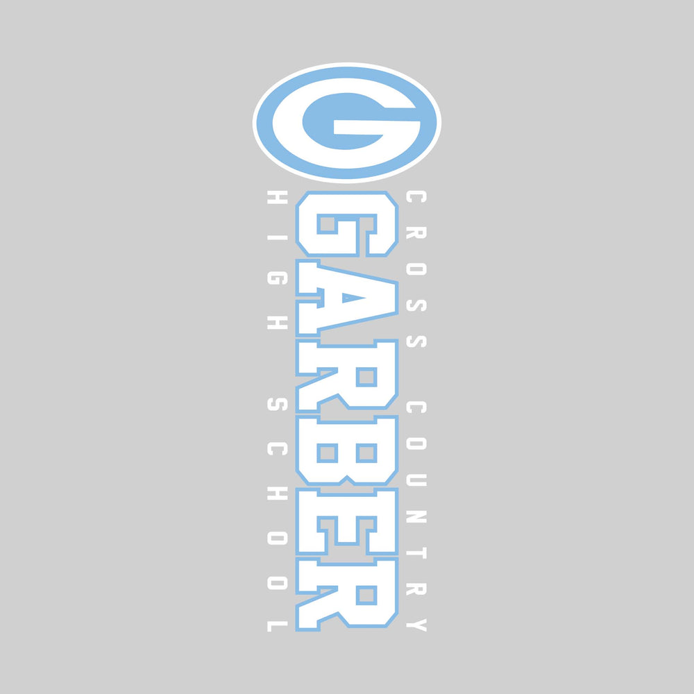 Garber Dukes - Cross Country - Vertical School Name with Upper Mascot