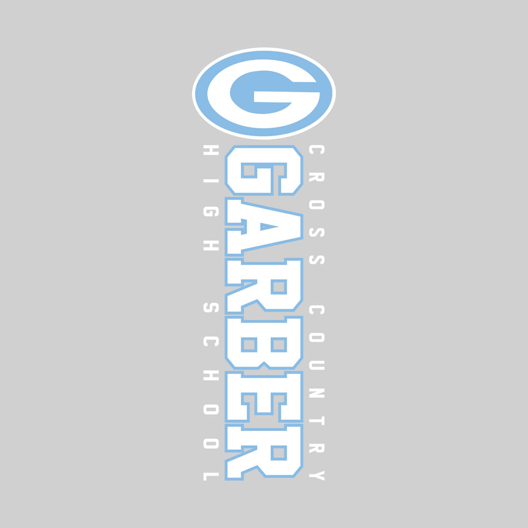 Garber Dukes - Cross Country - Vertical School Name with Upper Mascot