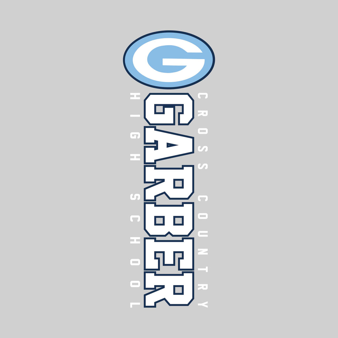 Garber Dukes - Cross Country - Vertical School Name with Upper Mascot
