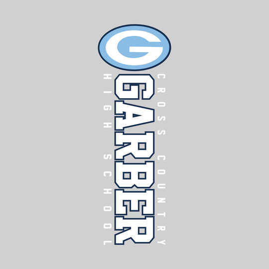 Garber Dukes - Cross Country - Vertical School Name with Upper Mascot