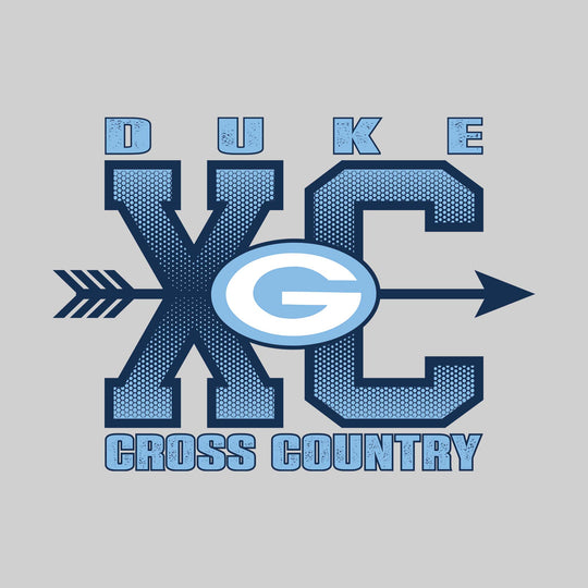 Garber Dukes - Cross Country - XC with Arrow and Mascot