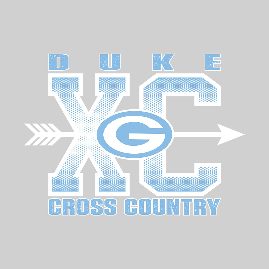 Garber Dukes - Cross Country - XC with Arrow and Mascot
