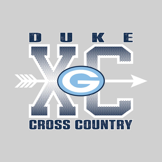 Garber Dukes - Cross Country - XC with Arrow and Mascot
