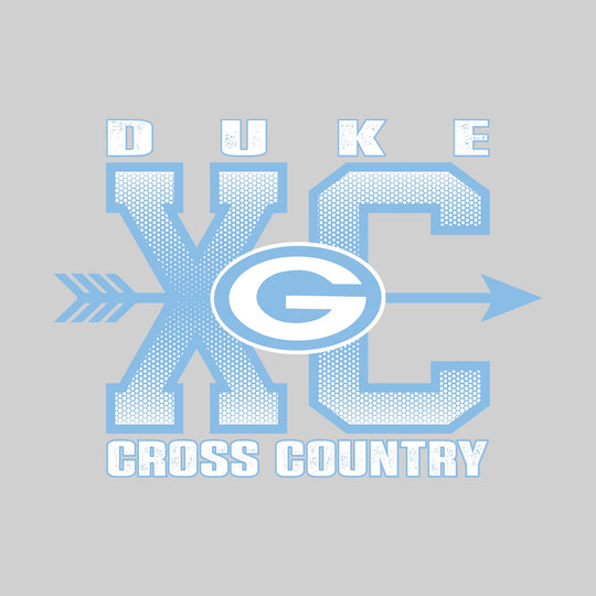 Garber Dukes - Cross Country - XC with Arrow and Mascot