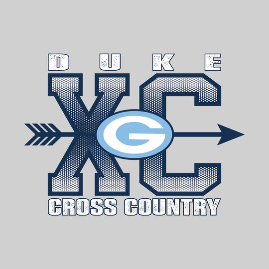Garber Dukes - Cross Country - XC with Arrow and Mascot