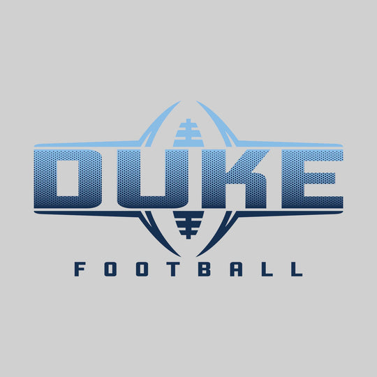 Garber Dukes - Football - Football Shape Bracketing Mascot Name with Hex Pattern