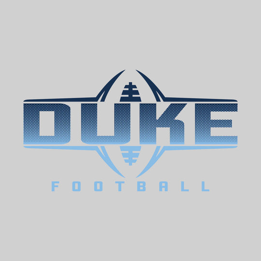 Garber Dukes - Football - Football Shape Bracketing Mascot Name with Hex Pattern