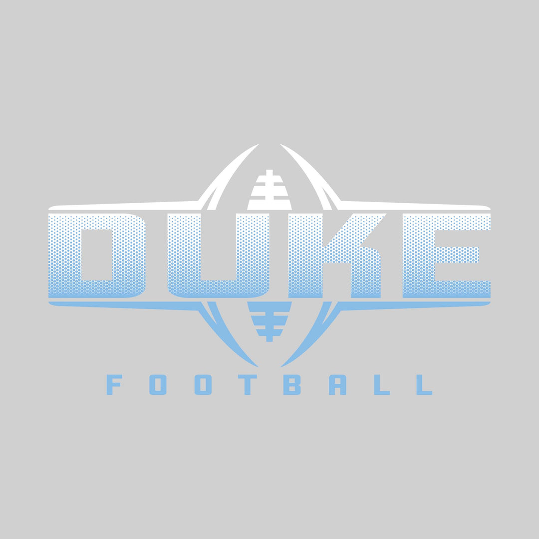 Garber Dukes - Football - Football Shape Bracketing Mascot Name with Hex Pattern
