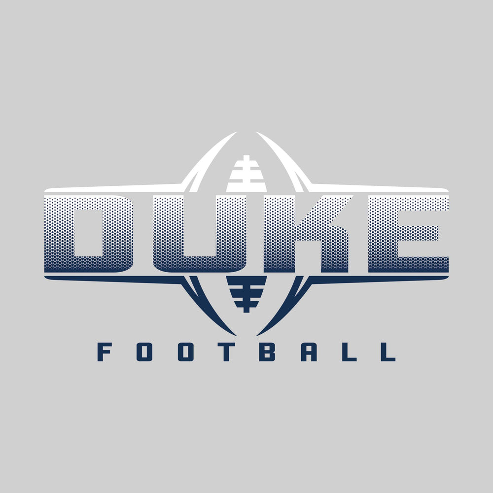 Garber Dukes - Football - Football Shape Bracketing Mascot Name with Hex Pattern