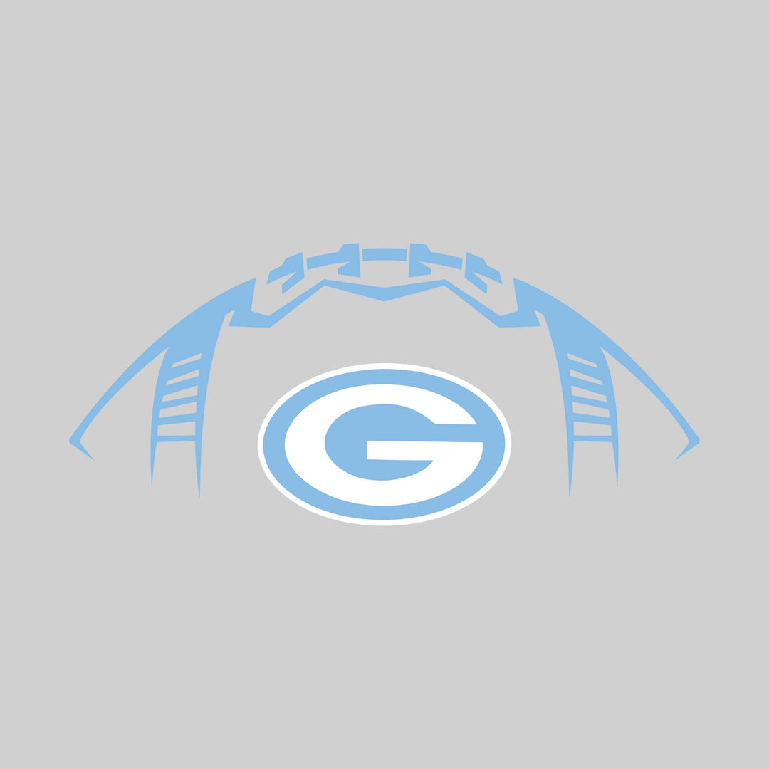 Garber Dukes - Football - Football Shape Outline with Center Mascot