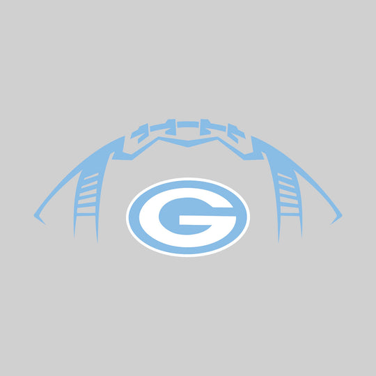 Garber Dukes - Football - Football Shape Outline with Center Mascot