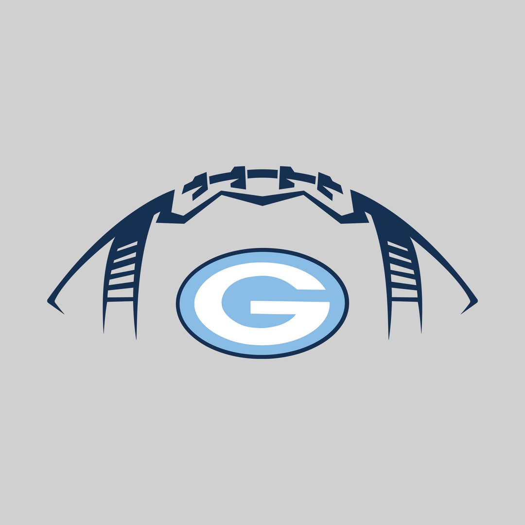 Garber Dukes - Football - Football Shape Outline with Center Mascot