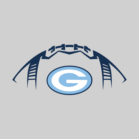 Garber Dukes - Football - Football Shape Outline with Center Mascot