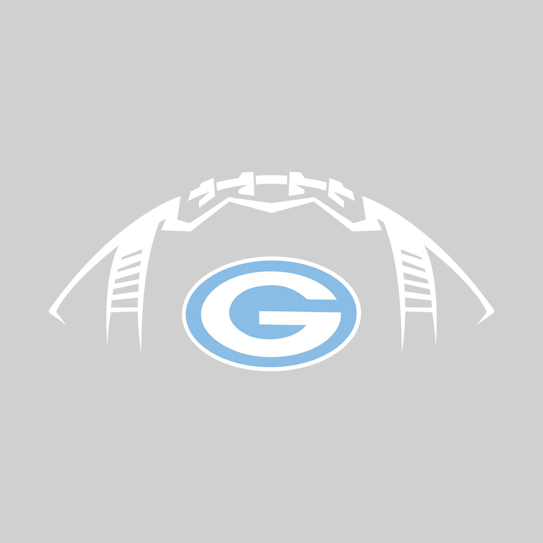 Garber Dukes - Football - Football Shape Outline with Center Mascot