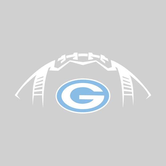Garber Dukes - Football - Football Shape Outline with Center Mascot