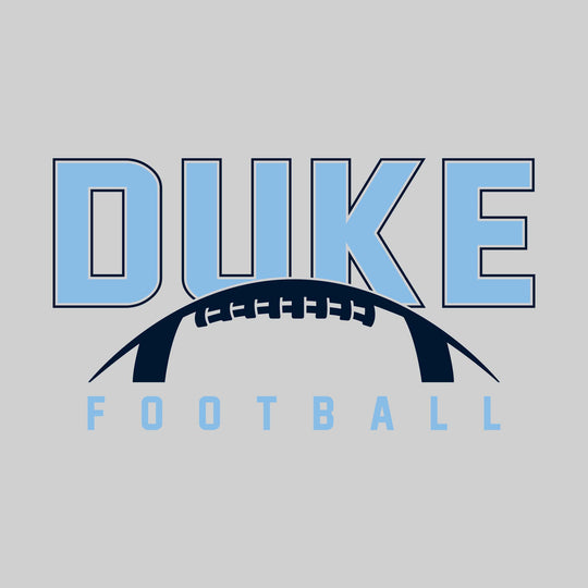 Garber Dukes - Football - Outlined Duke with Half Football Shape
