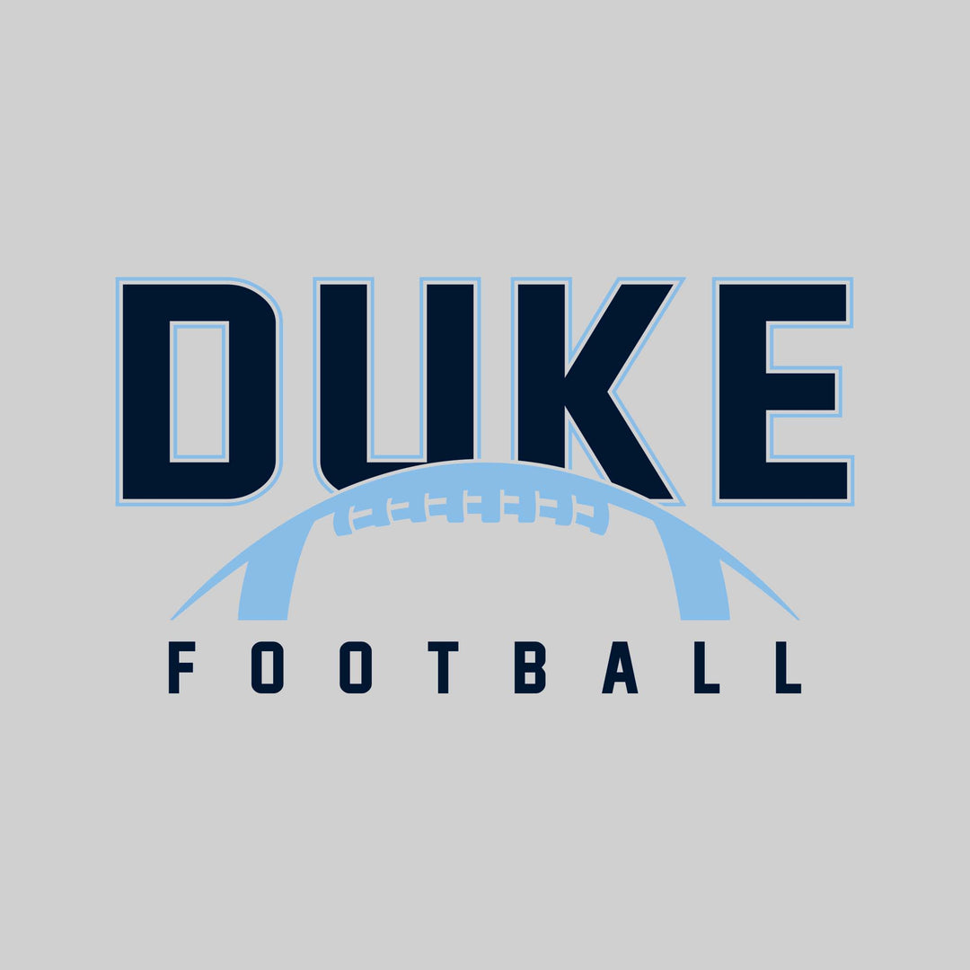 Garber Dukes - Football - Outlined Duke with Half Football Shape