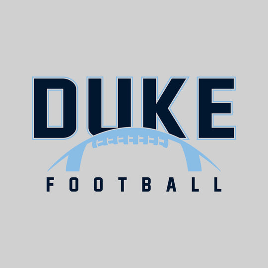 Garber Dukes - Football - Outlined Duke with Half Football Shape