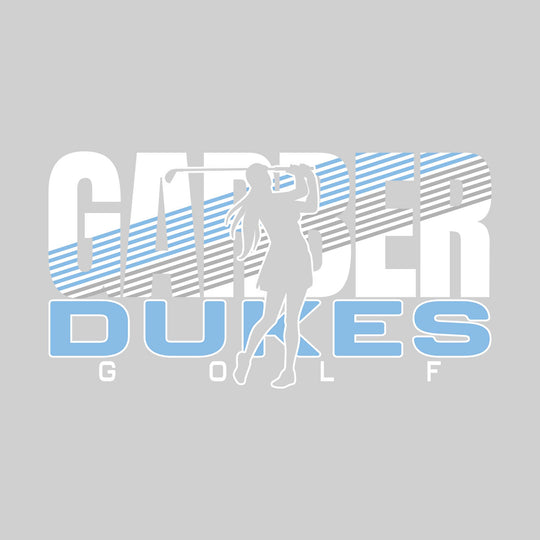 Garber Dukes - Golf - Female Golfer Silhouette with Color Stripes