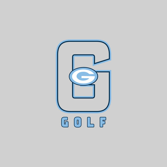 Garber Dukes - Golf - Outlined Letters Over Golf with Mascot
