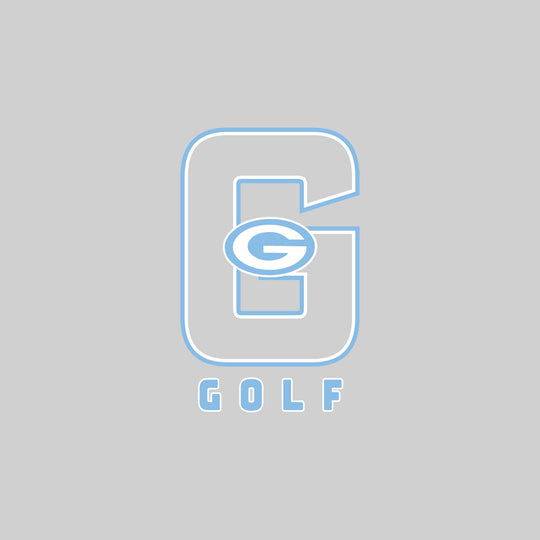 Garber Dukes - Golf - Outlined Letters Over Golf with Mascot