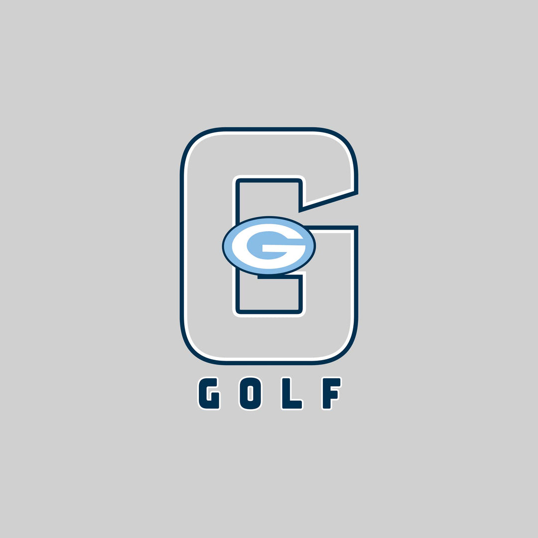 Garber Dukes - Golf - Outlined Letters Over Golf with Mascot