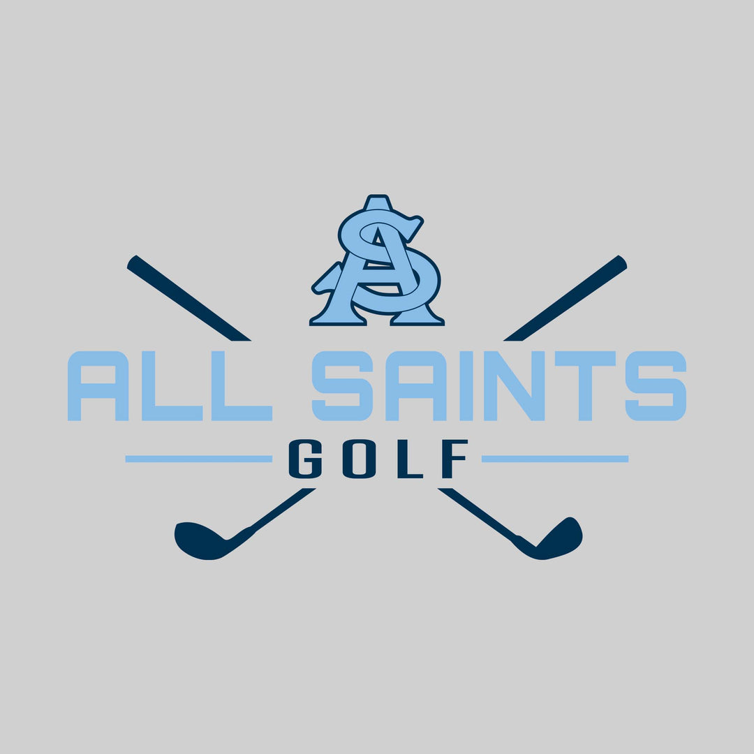 All Saints Cougars - Golf - School Name with Crossed Clubs