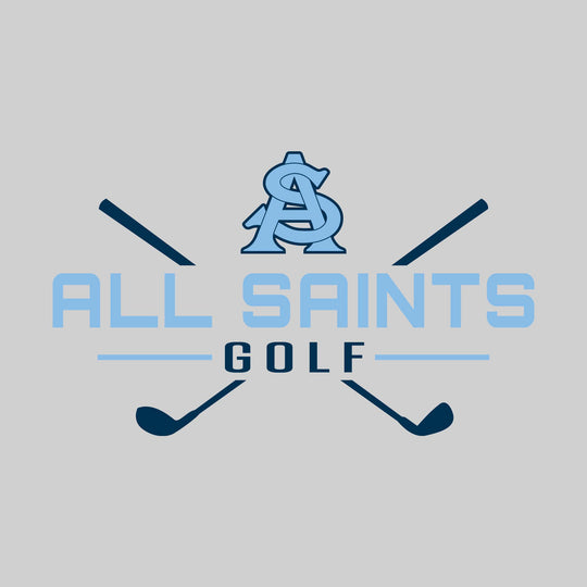 All Saints Cougars - Golf - School Name with Crossed Clubs