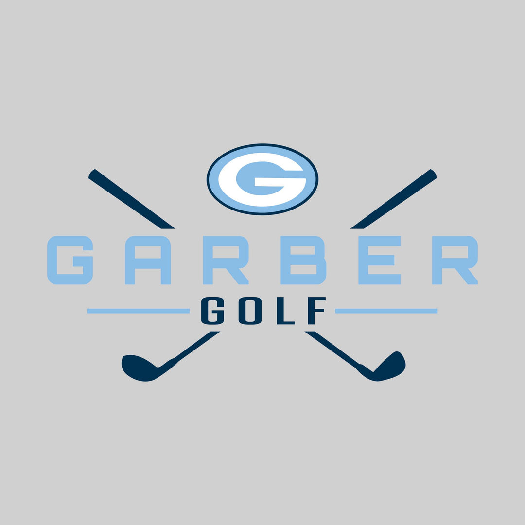 Garber Dukes - Golf - School Name with Crossed Clubs