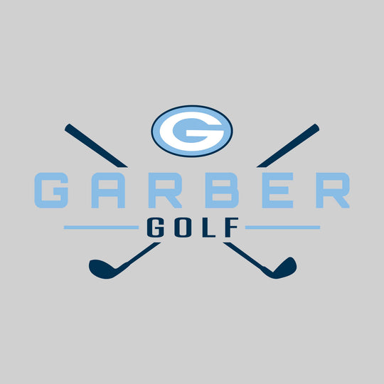 Garber Dukes - Golf - School Name with Crossed Clubs