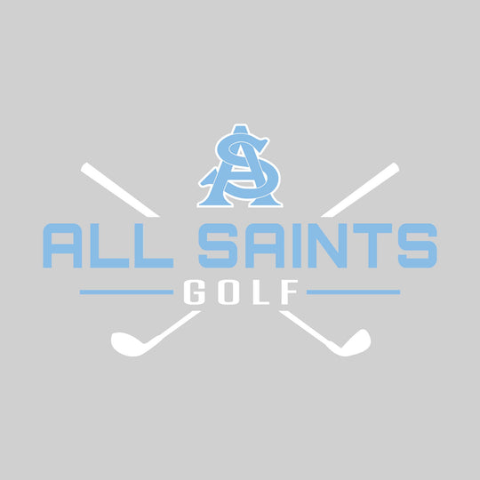 All Saints Cougars - Golf - School Name with Crossed Clubs