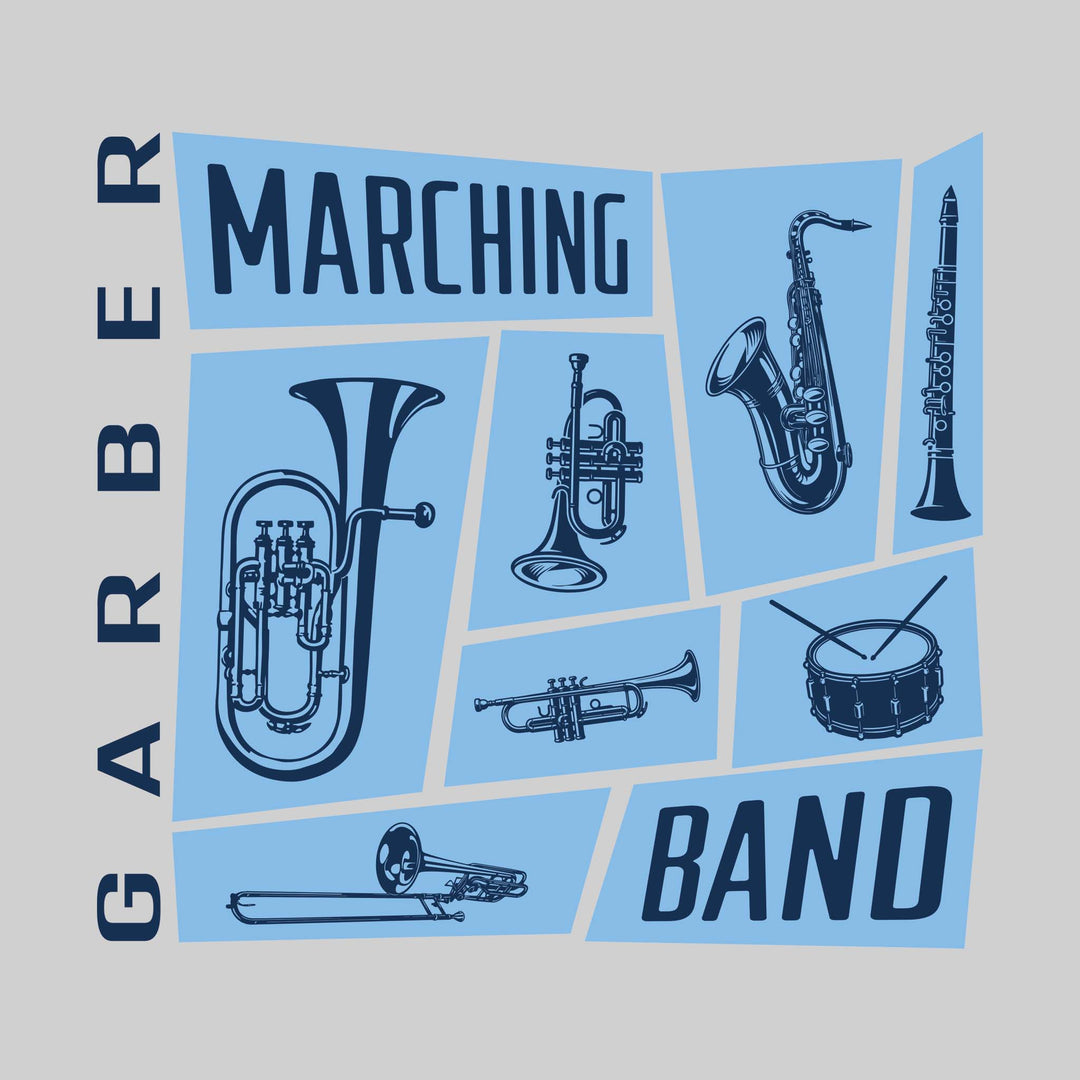 Garber Dukes - Marching Band - Instrument Collage with School Name