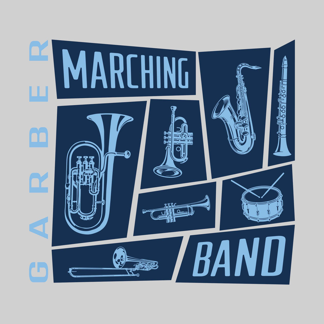 Garber Dukes - Marching Band - Instrument Collage with School Name