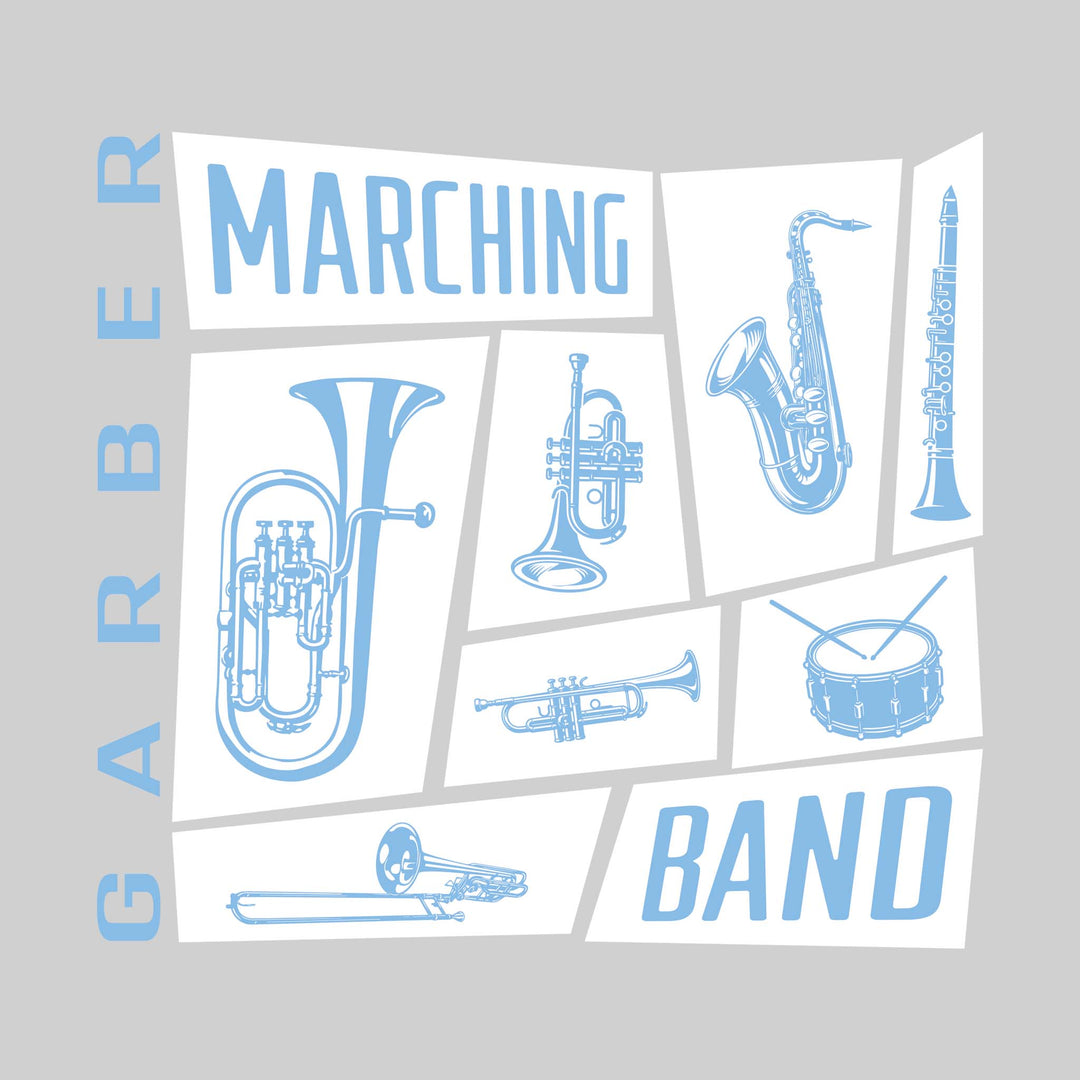 Garber Dukes - Marching Band - Instrument Collage with School Name