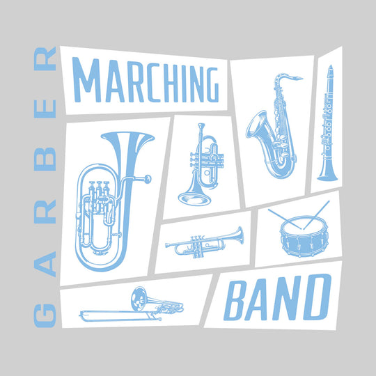 Garber Dukes - Marching Band - Instrument Collage with School Name