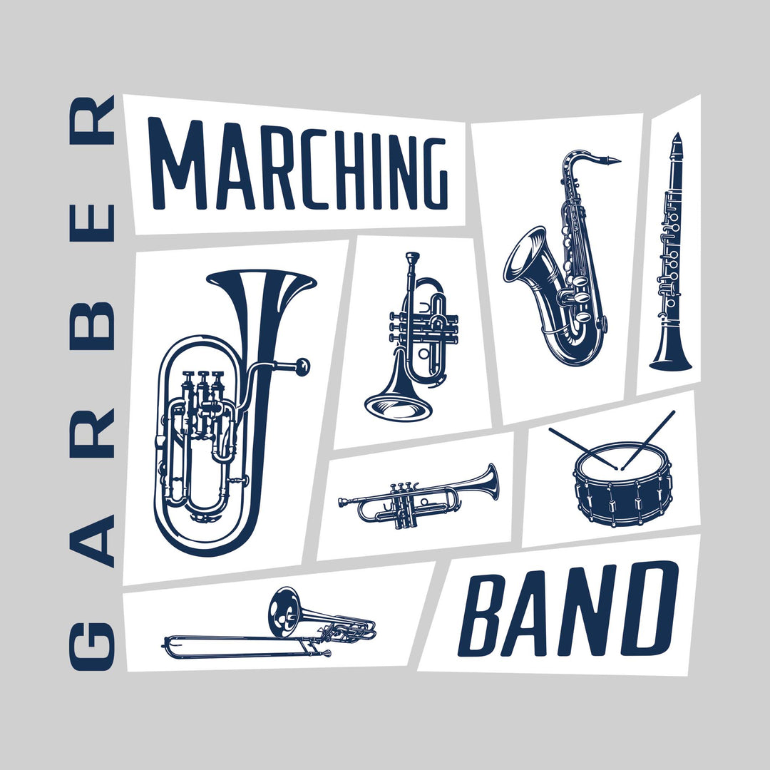 Garber Dukes - Marching Band - Instrument Collage with School Name