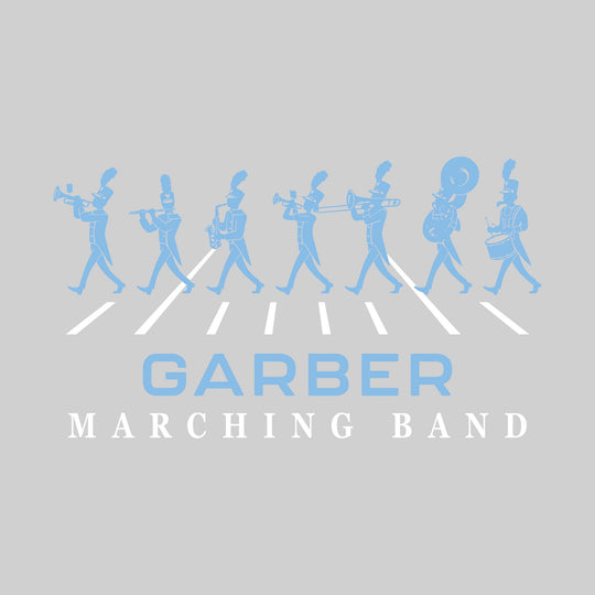 Garber Dukes - Marching Band - Marching Band Silhouettes with Yard Lines