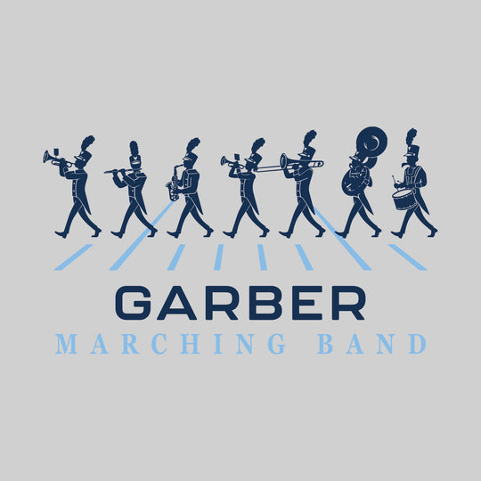 Garber Dukes - Marching Band - Marching Band Silhouettes with Yard Lines